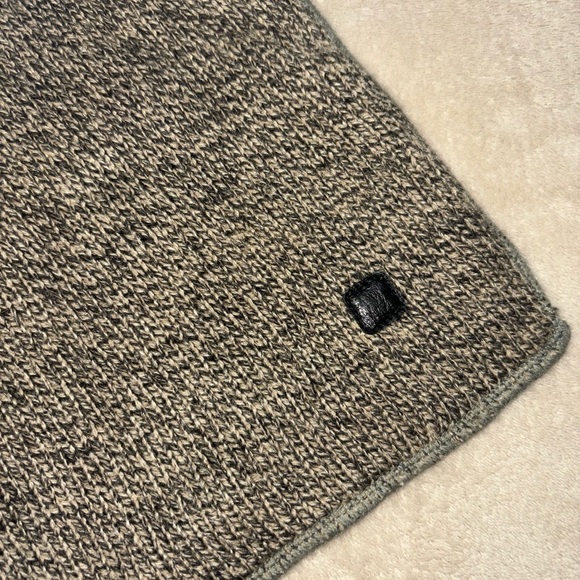 ARIS Men’s Brown/Tan/Gray Tight Knit Scarf Wool/Acrylic Blend 66x9” - Picture 3 of 7